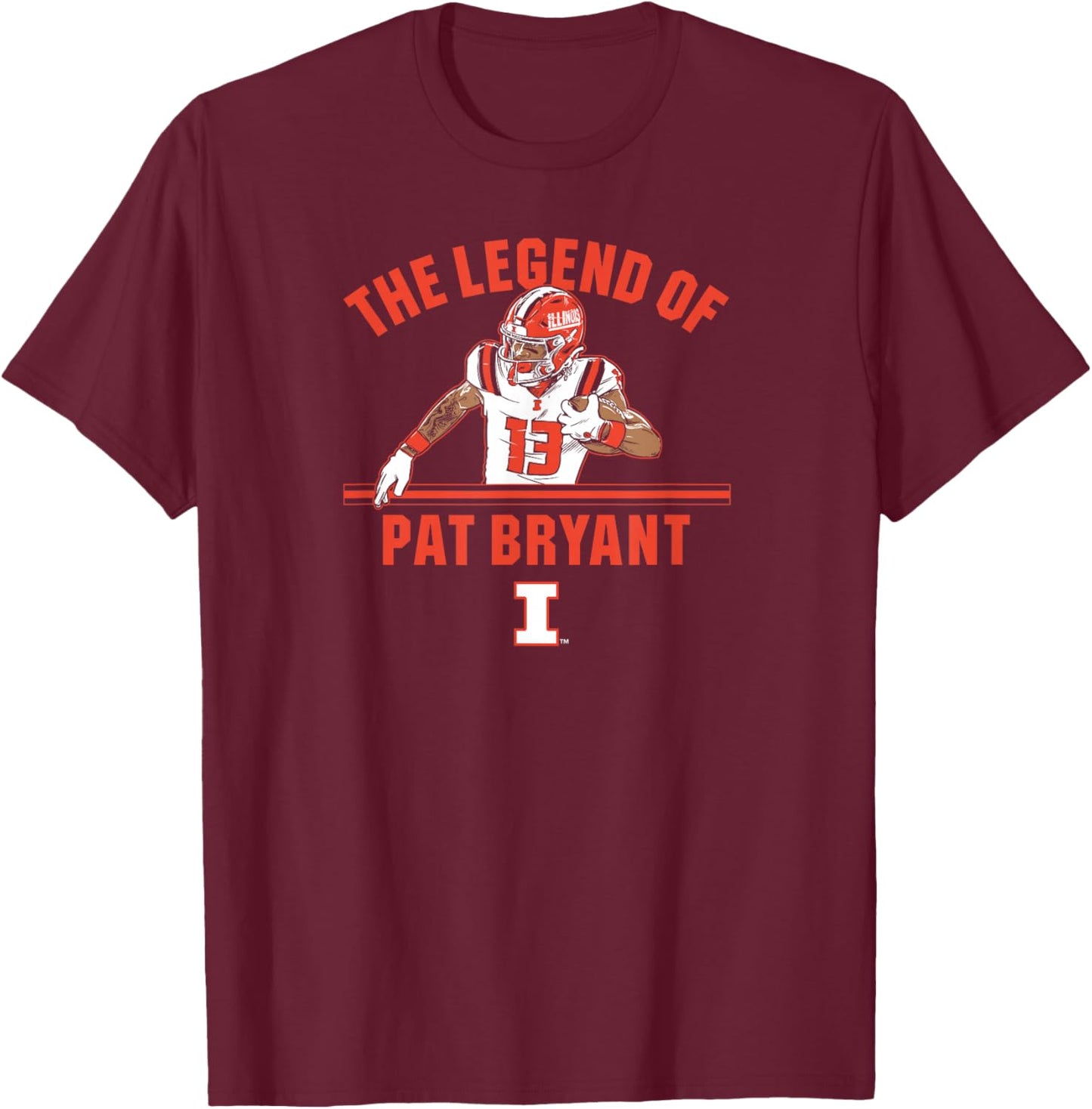The Legend of Pat Bryant - Illinois Fighting Illini Football T-Shirt - T-Shirt | Maroon