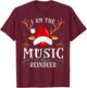 I Am The Music Reindeer Christmas Family T-Shirt - T-Shirt | Maroon