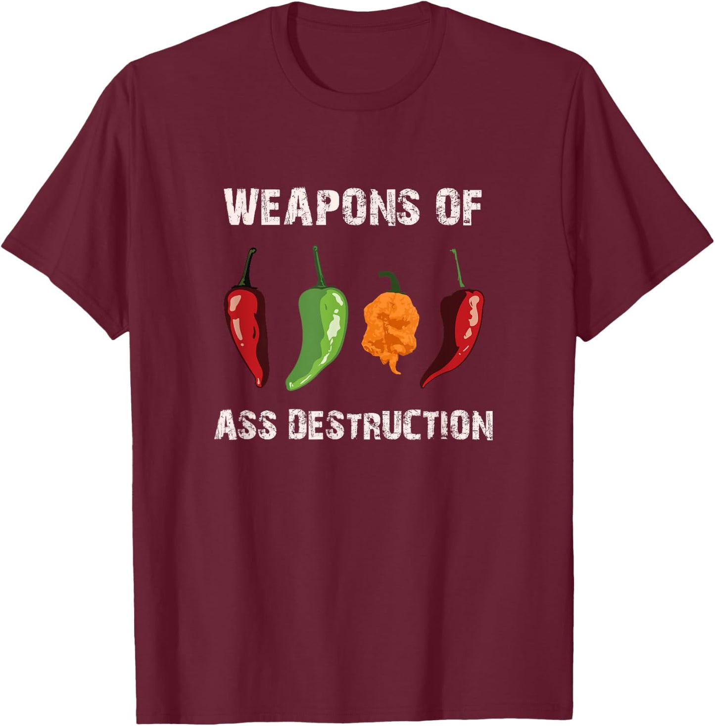 Funny pepper chili head spicy hot foods T-Shirt - T-Shirt | Maroon