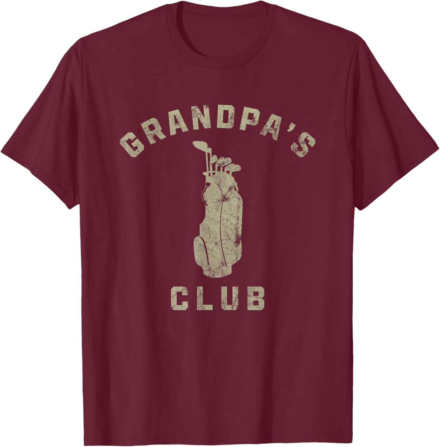 Grandpa's Club Golf Lover Golfer Sport Family T-Shirt - T-Shirt | Maroon