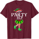 The Party Elf Christmas Matching Family Group T-Shirt - T-Shirt | Maroon