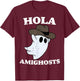 Hola Amighosts Funny Spanish Halloween Cowboy Cute Ghost T-Shirt - T-Shirt | Maroon
