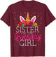 Sister of the Birthday Girl Unicorn Sis Matching Family T-Shirt - T-Shirt | Maroon