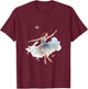 Butterfly Ballerina Girl Dancing Ballet Watercolor T-Shirt - T-Shirt | Maroon