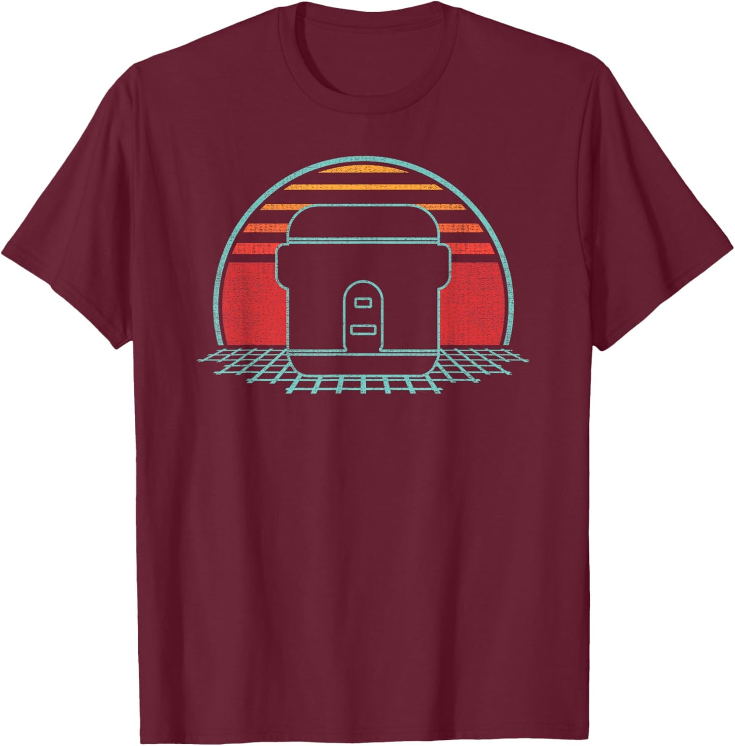 Rice Cooker Retro Vintage 80s Style Gift T-Shirt - T-Shirt | Maroon