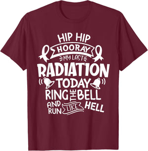 Ring The Bell My Last Radiation Today Cancer Awareness T-Shirt - T-Shirt | Maroon