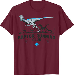 Jurassic World Boys' Raptor Running Club , Grey, Small T-Shirt - T-Shirt | Maroon