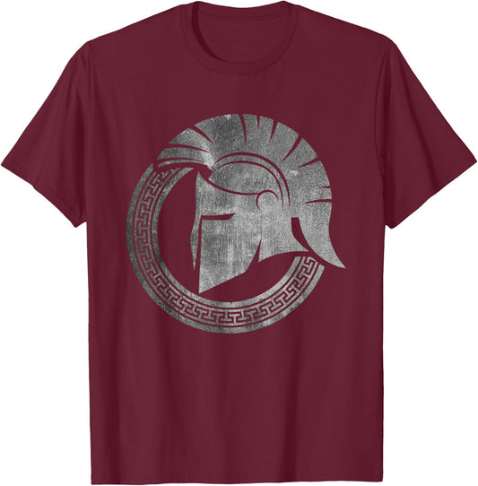 Spartan Warrior Helmet Ancient Greek Vintage T-Shirt - T-Shirt | Maroon