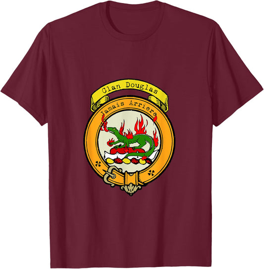 Clan Douglas Scottish Crest T-Shirt - T-Shirt | Maroon