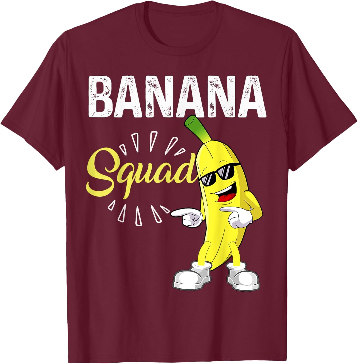 Funny Banana Squad Halloween Costume Banana Sunglusses Team T-Shirt - T-Shirt | Maroon