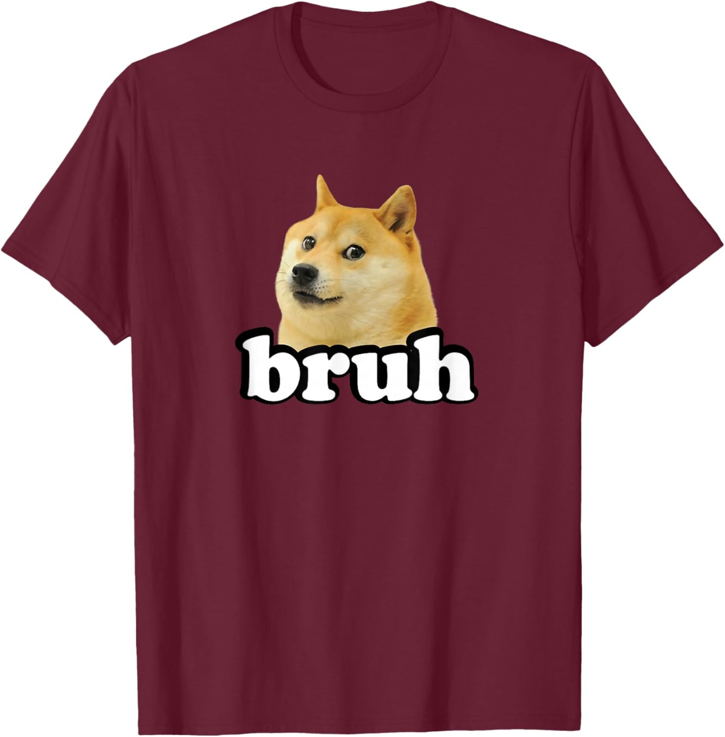 Doge Meme Lover Kids Bruh Shiba Inu T-Shirt - T-Shirt | Maroon