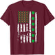 US American Flag Shamrocks Bullterrier Lucky Clover Dog T-Shirt - T-Shirt | Maroon