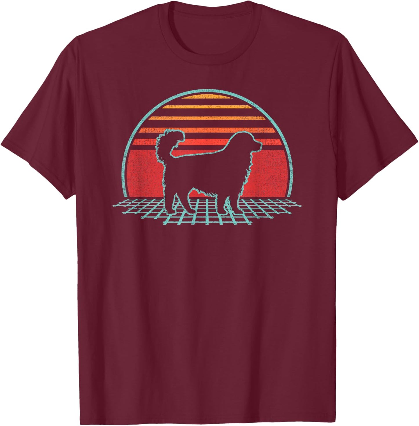 Golden Retriever Lover Dog Owner Retro Vintage 80s Style Women Kids T-Shirt - T-Shirt | Maroon