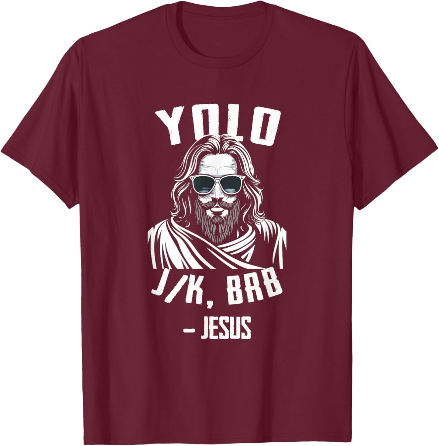 Yolo Jk Brb Funny Easter Day Vintage T-Shirt - T-Shirt | Maroon