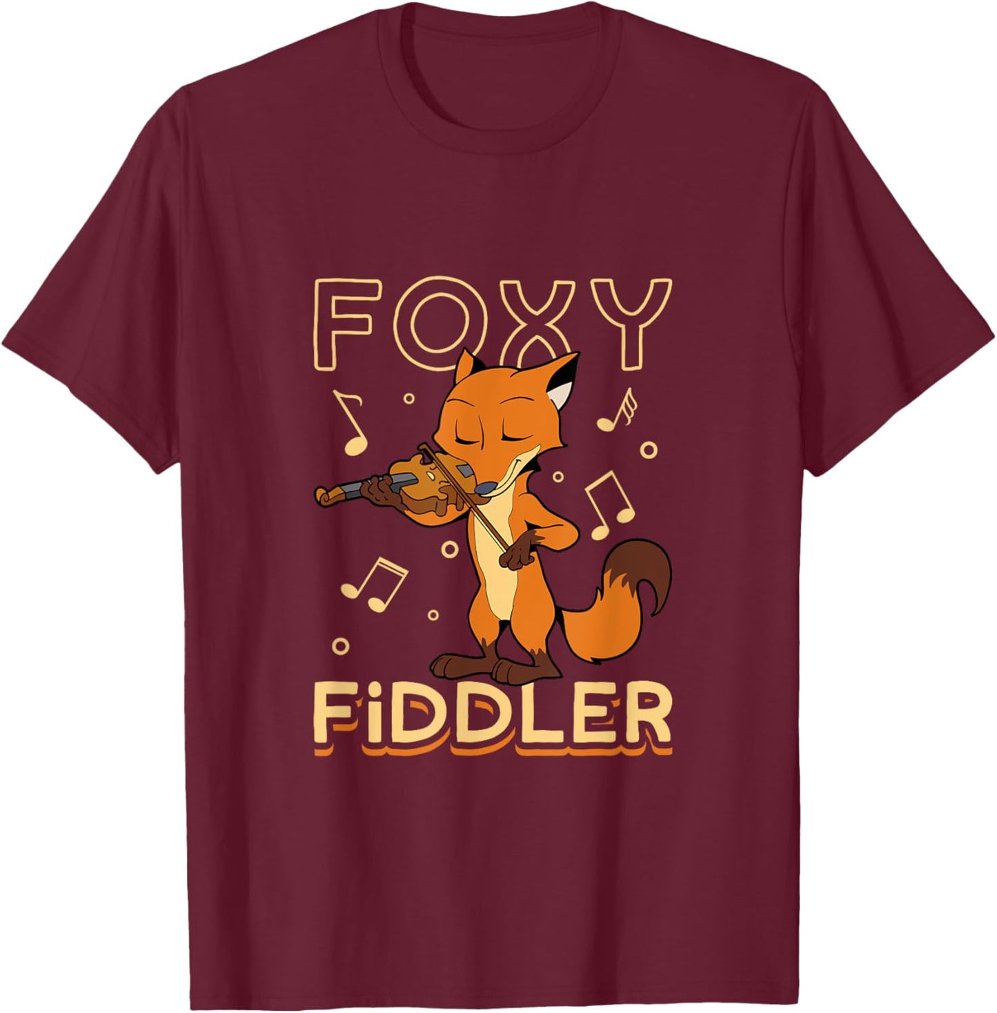 Foxy fiddler - fox on the fiddle T-Shirt - T-Shirt | Maroon