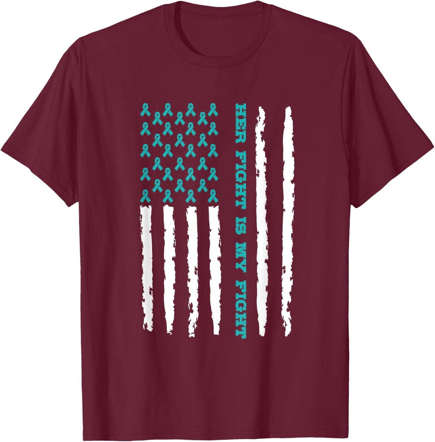 Scleroderma Awareness Her Fight Is My Fight Flag T-Shirt - T-Shirt | Maroon