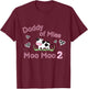 Girl Second Birthday Party Pink Cow Daddy Moo I'm Two Animal T-Shirt - T-Shirt | Maroon