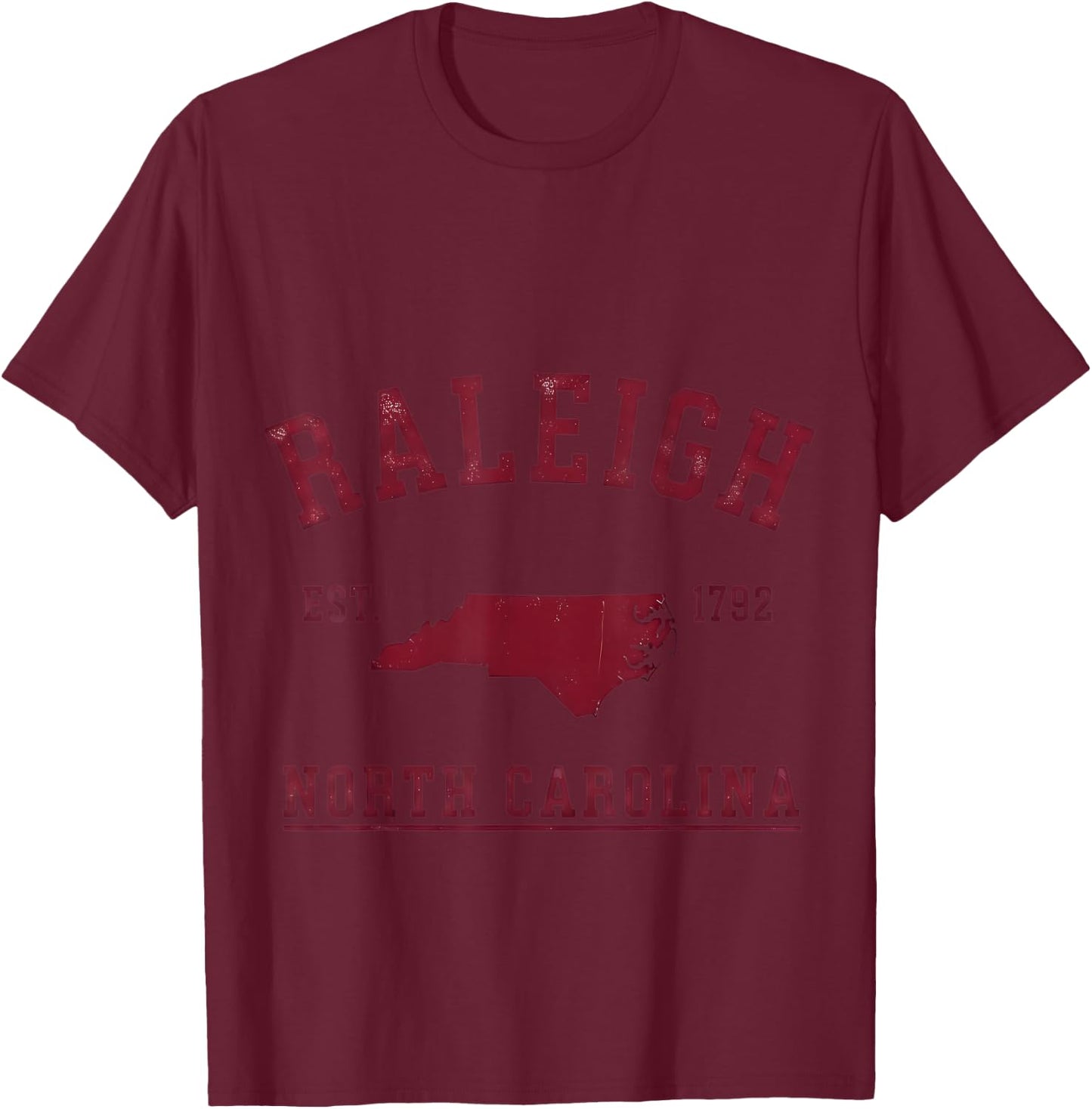 Raleigh Est. 1792 North Carolina T-Shirt - T-Shirt | Maroon