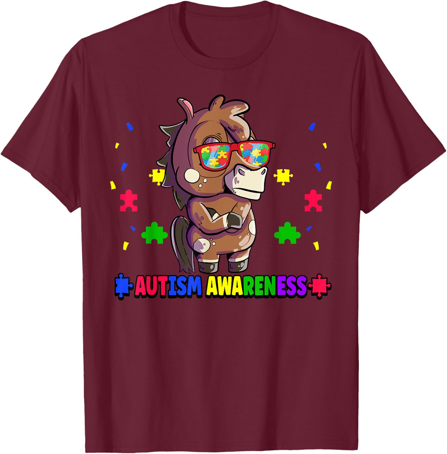 Autism Awareness T-Shirt - T-Shirt | Maroon