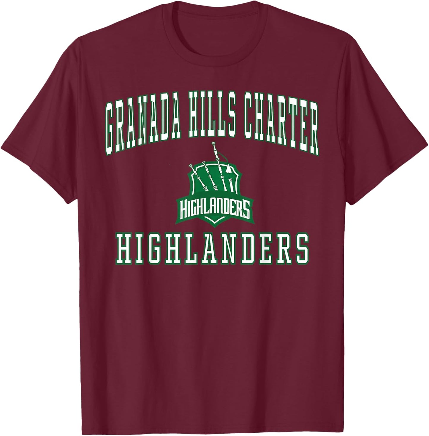 Granada Hills Charter High School Highlanders C1 T-Shirt - T-Shirt | Maroon