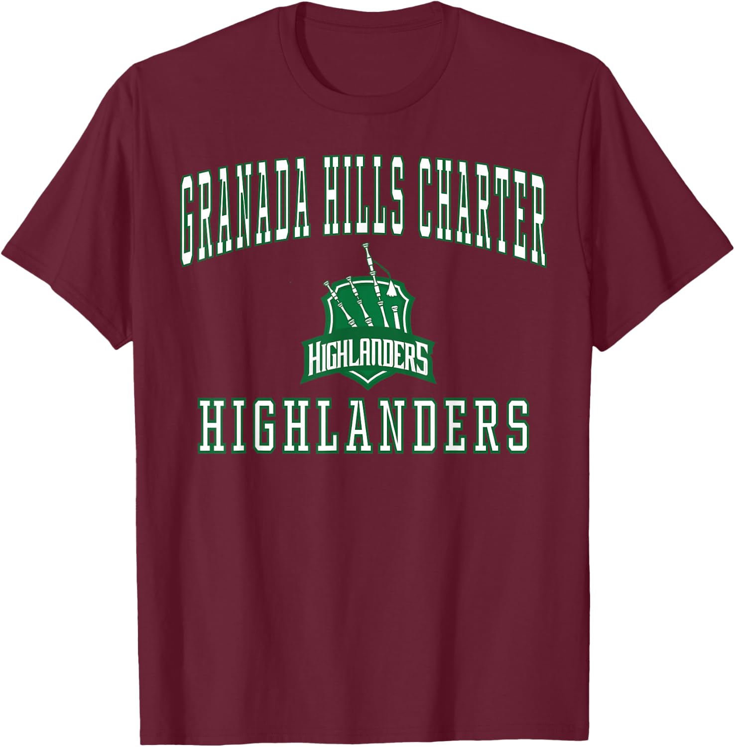 Granada Hills Charter High School Highlanders C1 T-Shirt - T-Shirt | Maroon