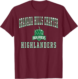 Granada Hills Charter High School Highlanders C1 T-Shirt - T-Shirt | Maroon