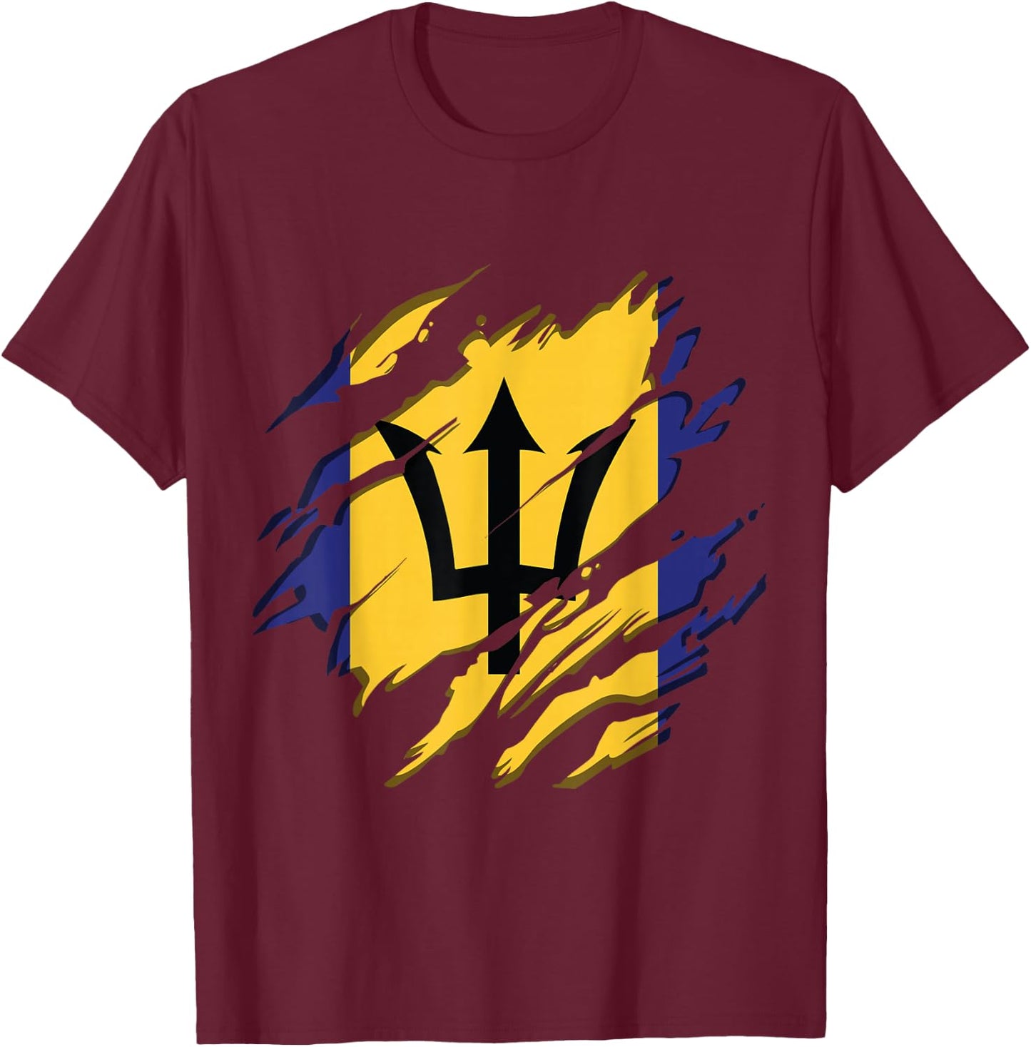 Flag Identity Pride Heritage Barbados T-Shirt - T-Shirt | Maroon