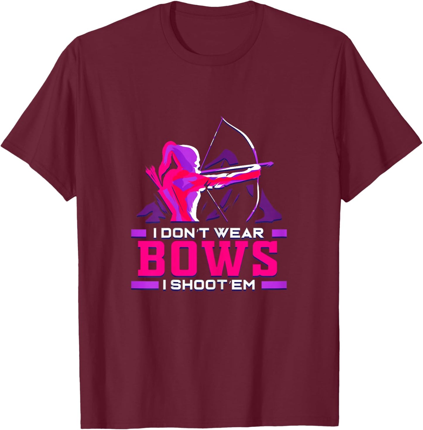 Archery Girl for Woman Archer Bow and Arrow Hunt T-Shirt - T-Shirt | Maroon