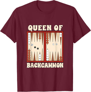 Backgammon Player Backgammon Lover Queen Of Backgammon T-Shirt - T-Shirt | Maroon