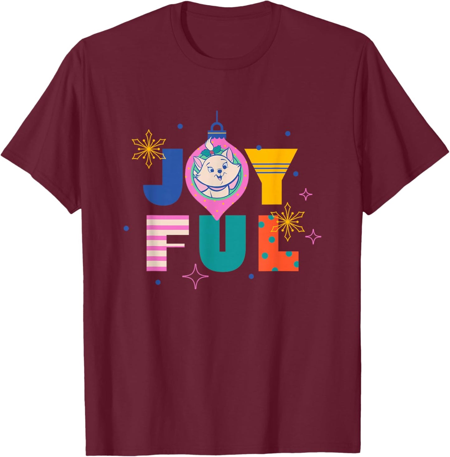 Disney The Aristocats Christmas Joyful Marie Ornament T-Shirt - T-Shirt | Maroon
