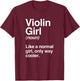 Violin Girl Gift, Funny Violin Girl Definition Music T-Shirt - T-Shirt | Maroon