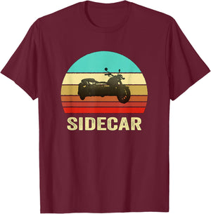Vintage Retro Style Sunset Sidecar Motorcycle T-Shirt - T-Shirt | Maroon