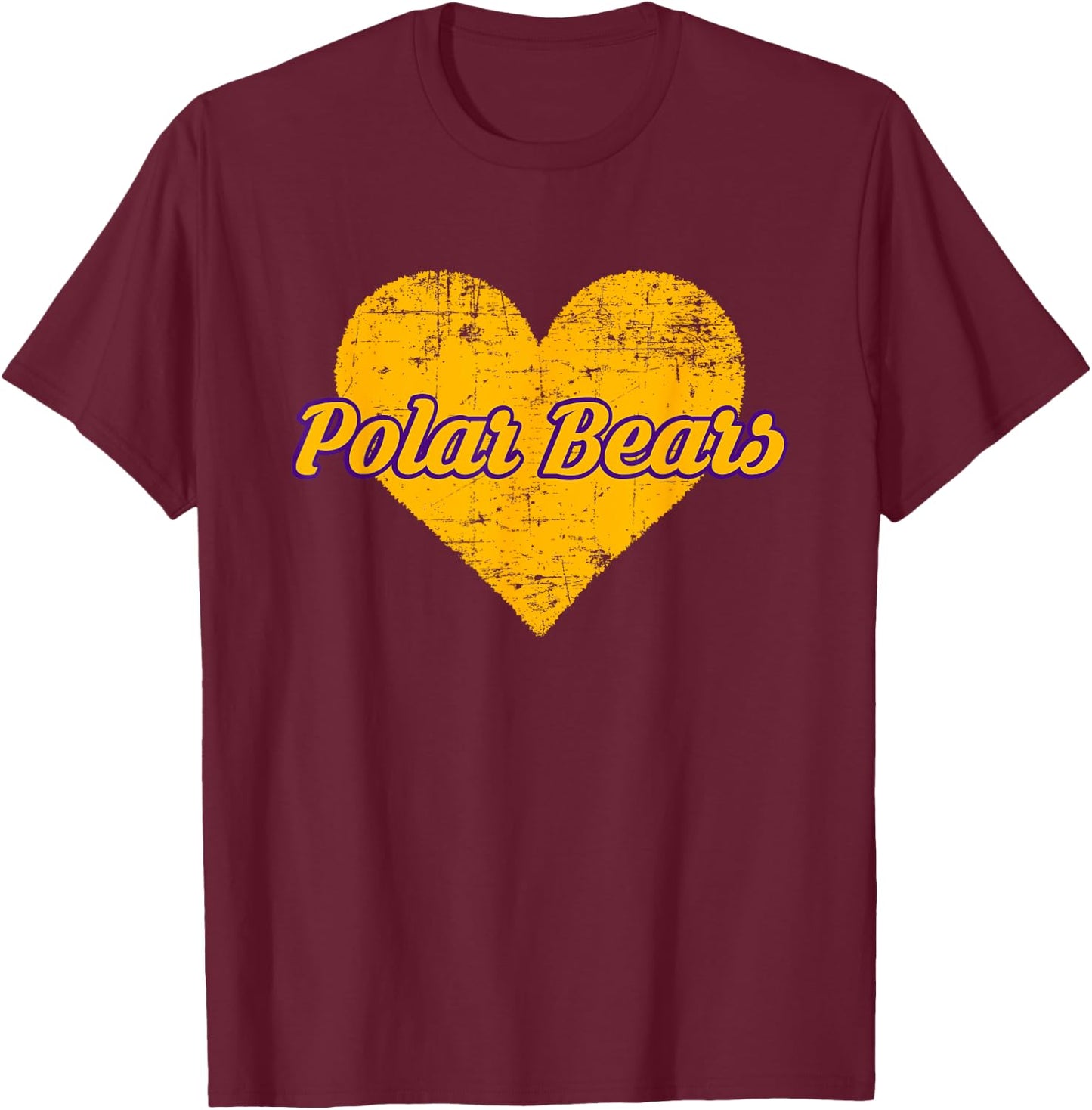 Jackson Polar Bears Over Heart T-Shirt - T-Shirt | Maroon