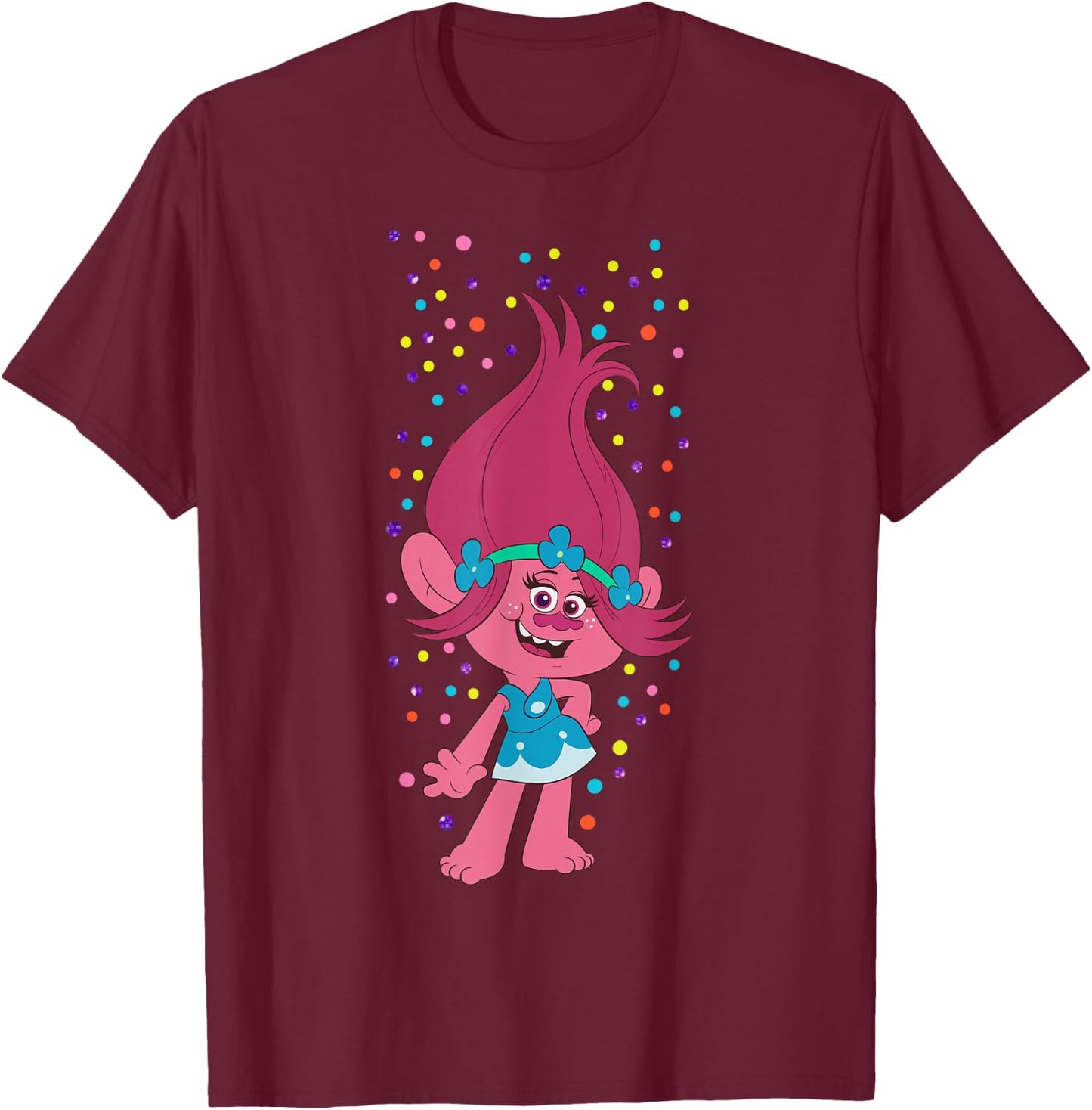 DreamWorks Trolls Poppy Polka Dots T-Shirt - T-Shirt | Maroon