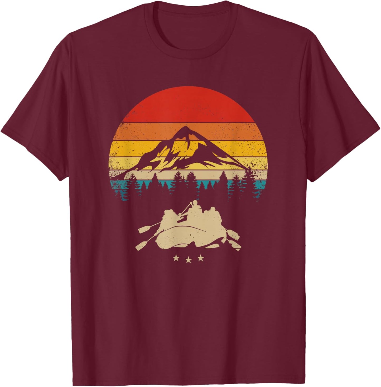 Whitewater Rafting - Vintage Rafter T-Shirt - T-Shirt | Maroon