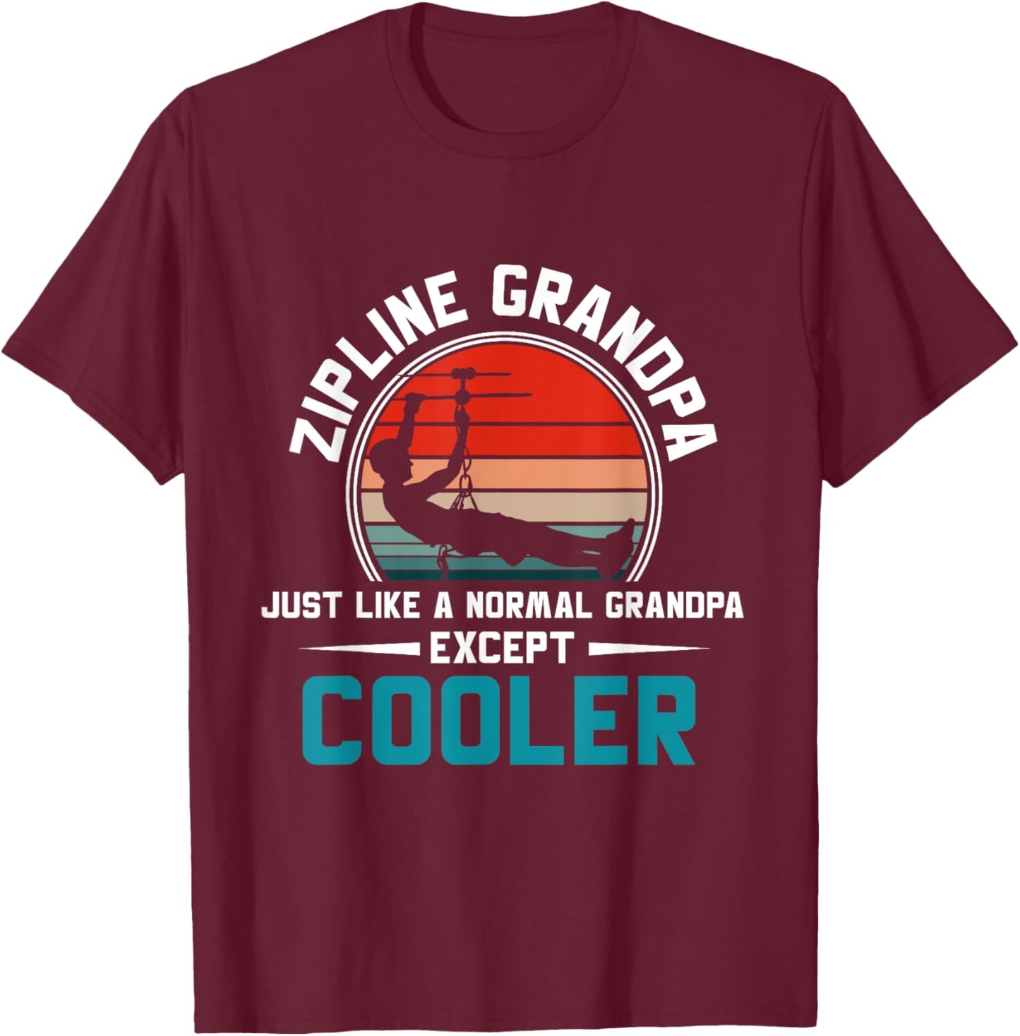 Zipline Grandpa Vintage Men Grandfather Ziplining T-Shirt - T-Shirt | Maroon