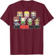 The Big Bang Theory Chibi Group Shot T-Shirt - T-Shirt | Maroon