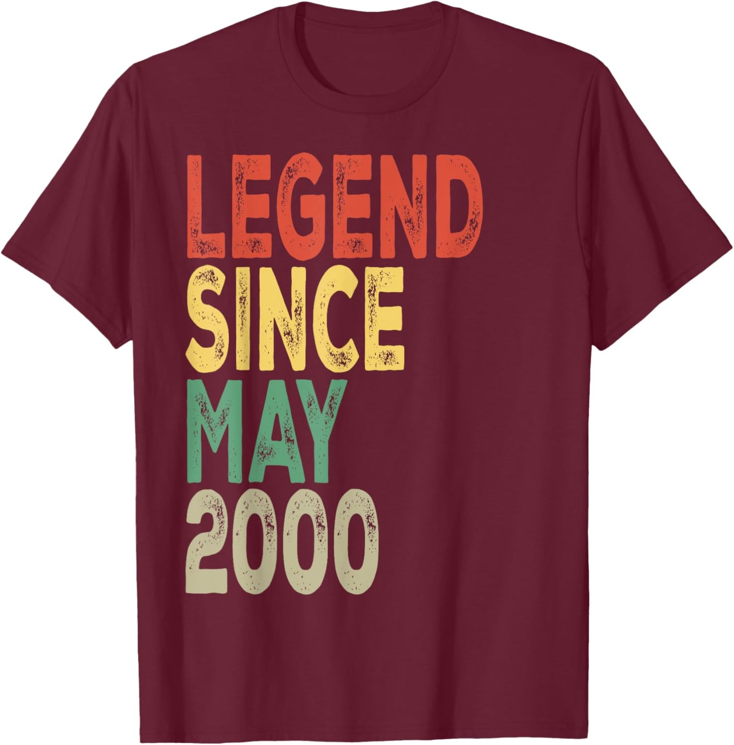 Legend Since May 2000 Birthday T-Shirt - T-Shirt | Maroon