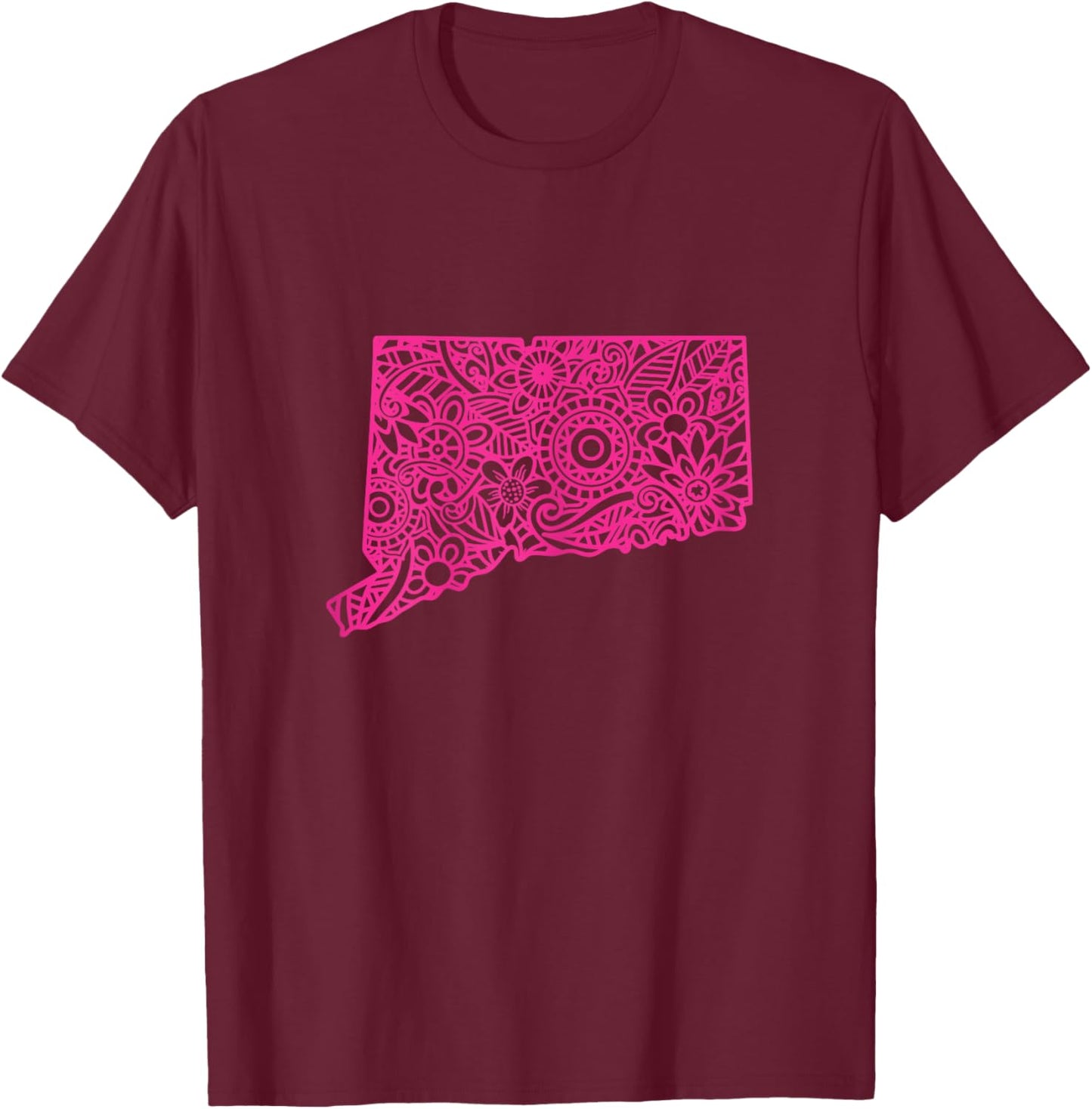 Connecticut Cute Connecticut Mandala Connecticut T-Shirt - T-Shirt | Maroon