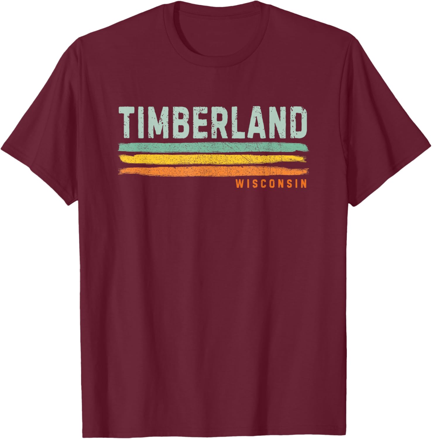 Vintage Stripes Timberland WI T-Shirt - T-Shirt | Maroon