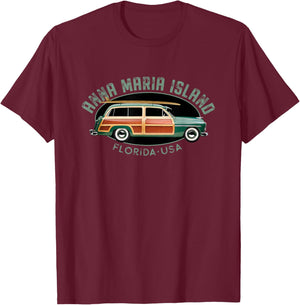 Anna Maria Island Florida vintage surfing T-Shirt - T-Shirt | Maroon