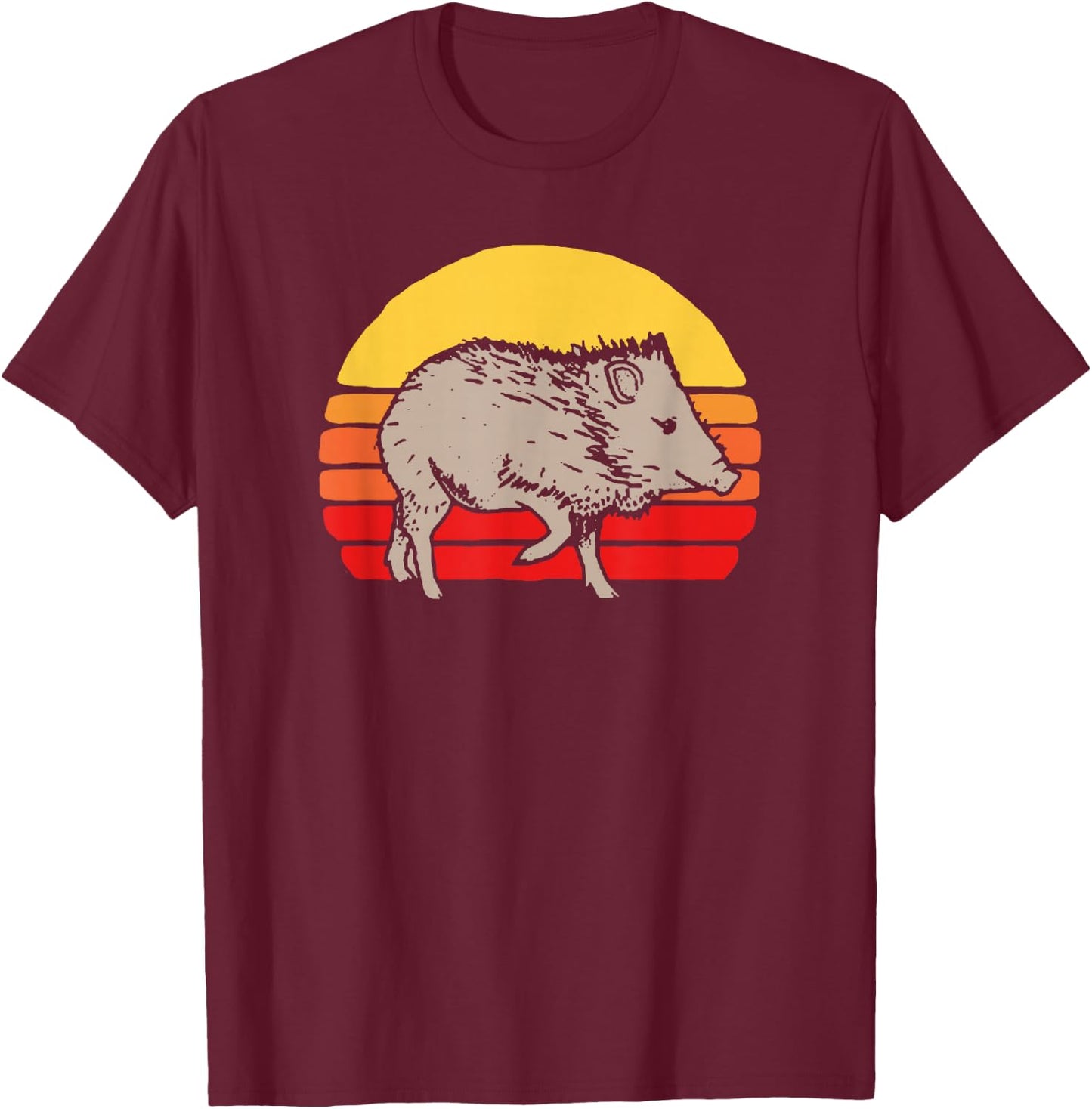 Javelina Vintage Retro 80s Sunset Cute Funny Arizona T-Shirt - T-Shirt | Maroon