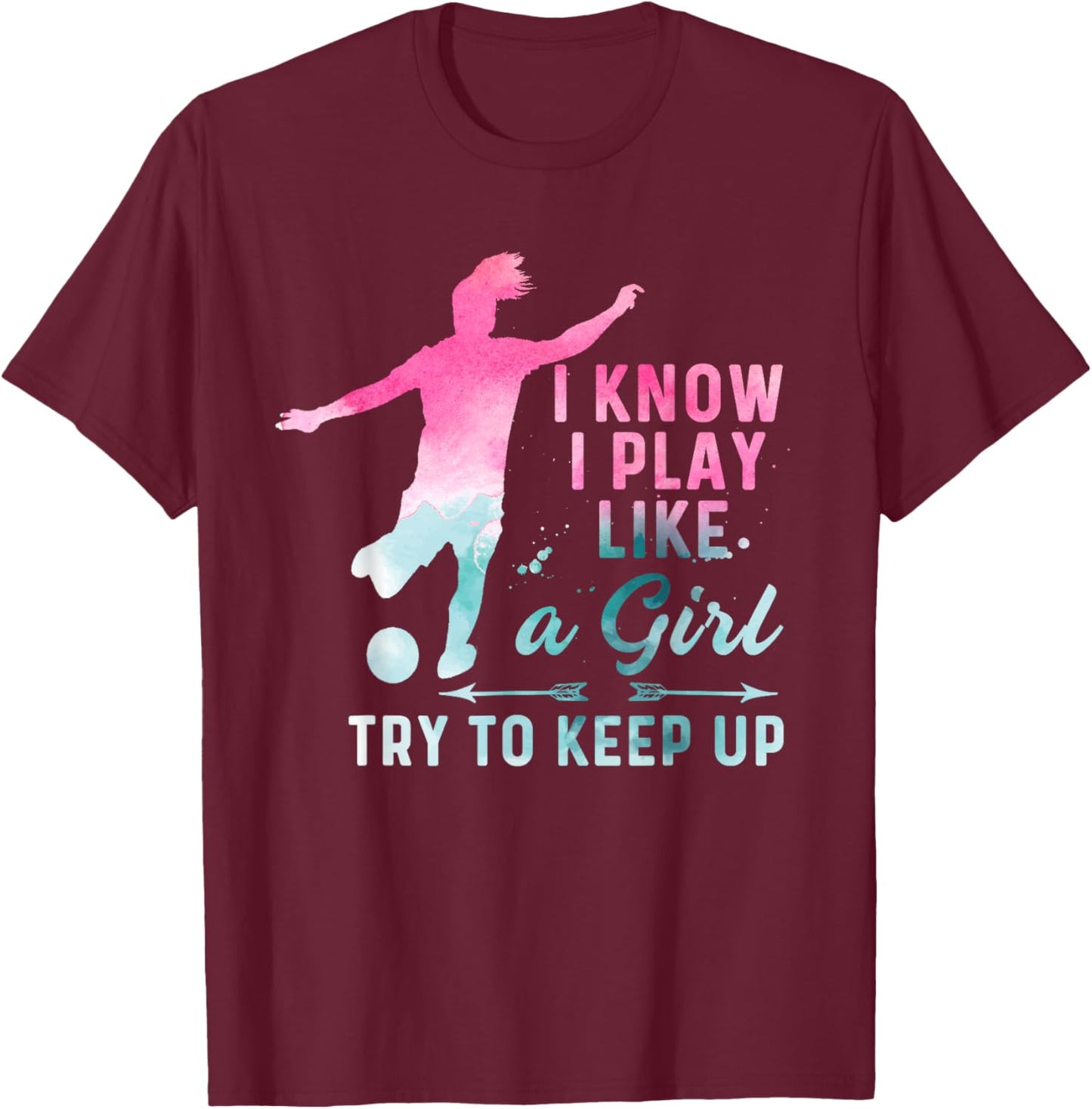 Girl Soccer Player Gifts Team Cleats Mom Goalie Captain T-Shirt - T-Shirt | Maroon