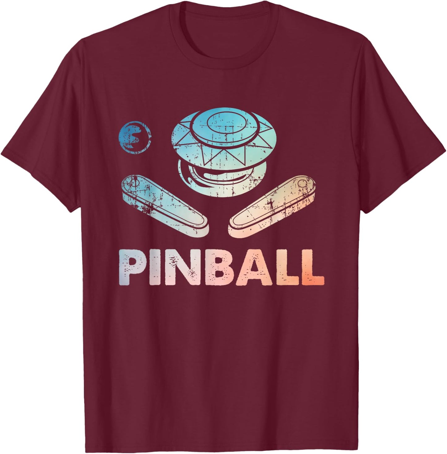Vintage Pinball Funny Pinballer Machine Flipping Ball Lovers T-Shirt - T-Shirt | Maroon