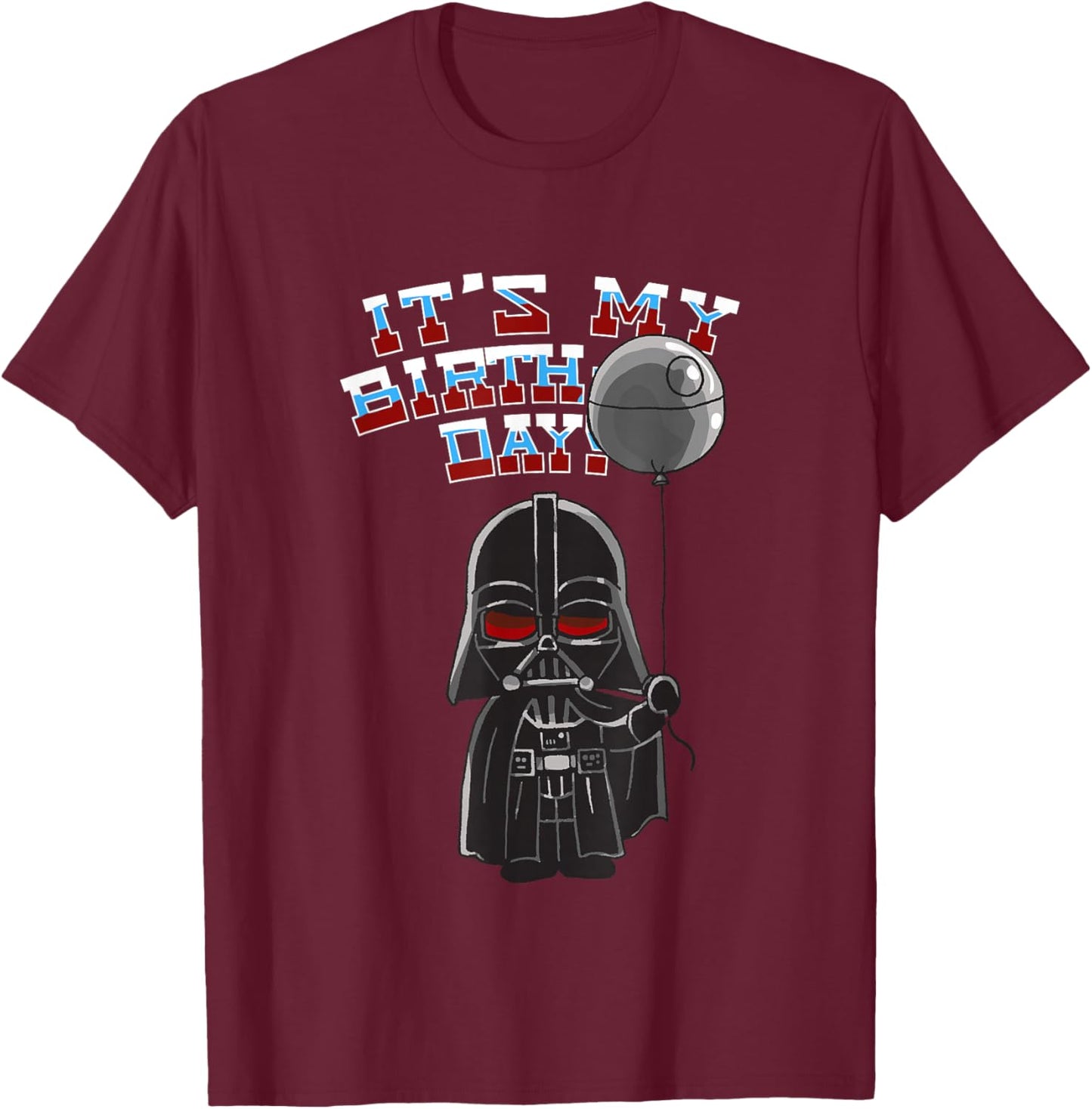 Star Wars Darth Vader Balloon Boy It's My Birthday T-Shirt - T-Shirt | Maroon