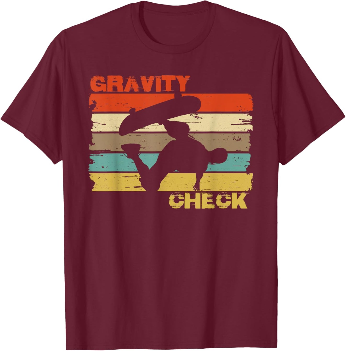 Vintage Skateboard Shirt. Retro Skate Ramp Skateboarder T-Shirt - T-Shirt | Maroon