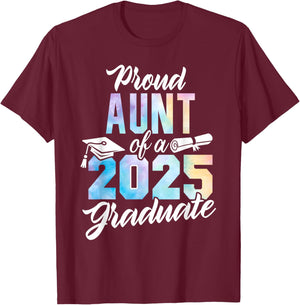 Proud Aunt Of A 2025 Graduate Class of 2025 Graduation Aunt T-Shirt - T-Shirt | Maroon