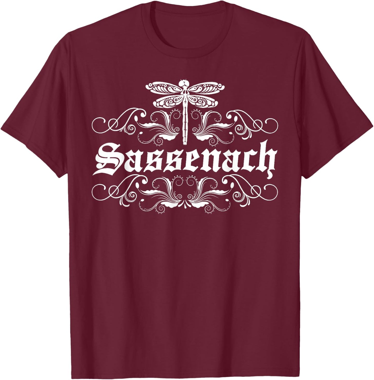Sassenach Outlander Gaelic Dragonfly Men's and Women's T-Shirt - T-Shirt | Maroon