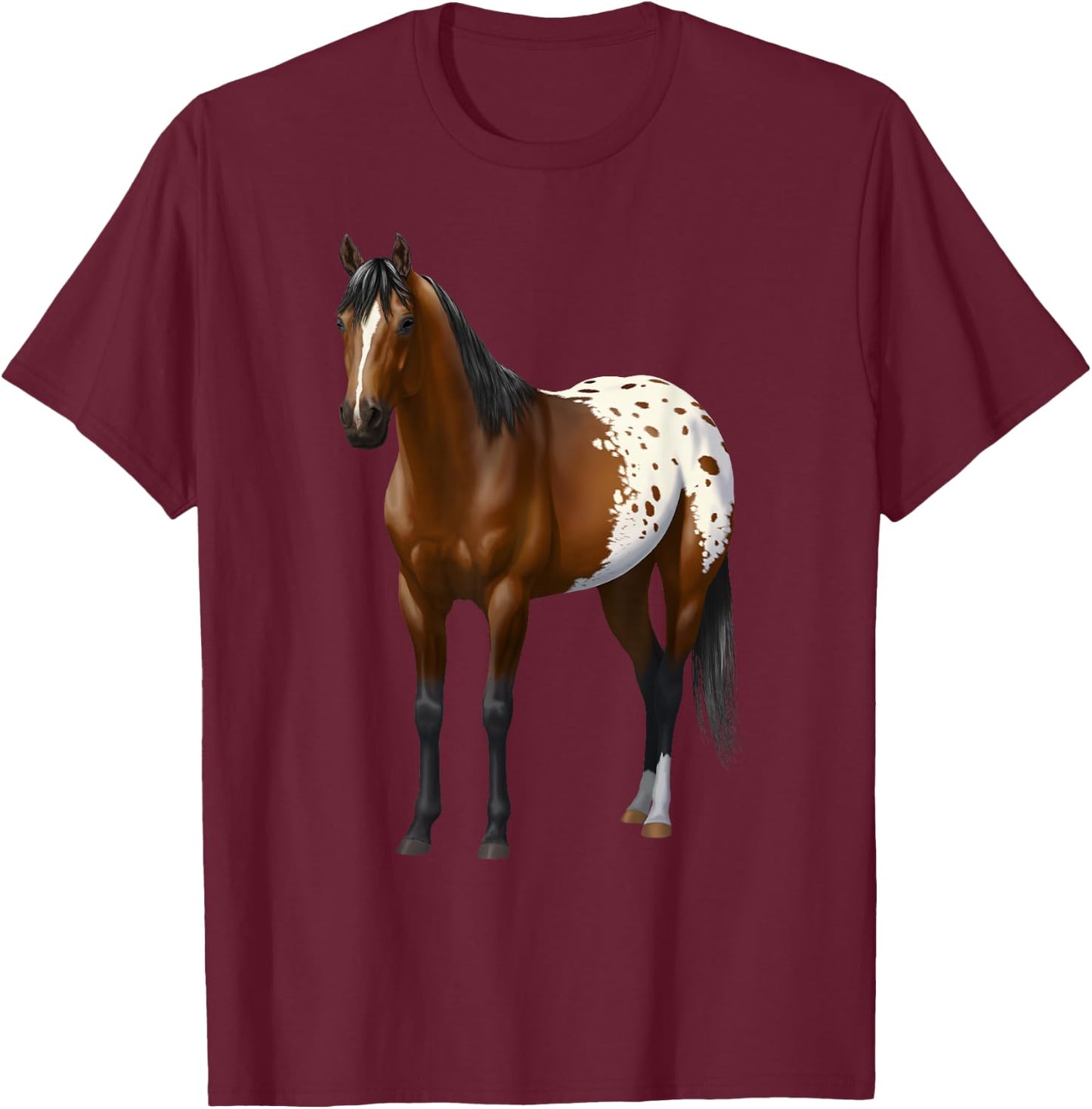 Beautiful Brown Bay Appaloosa Horse Lover Gift T-Shirt - T-Shirt | Maroon