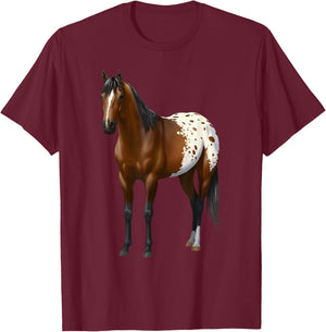 Beautiful Brown Bay Appaloosa Horse Lover Gift T-Shirt - T-Shirt | Maroon